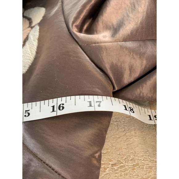 Elaine Collection New York Satin Blouse Top Crop Jacket Embroidered Floral Sz M - Picture 8 of 9